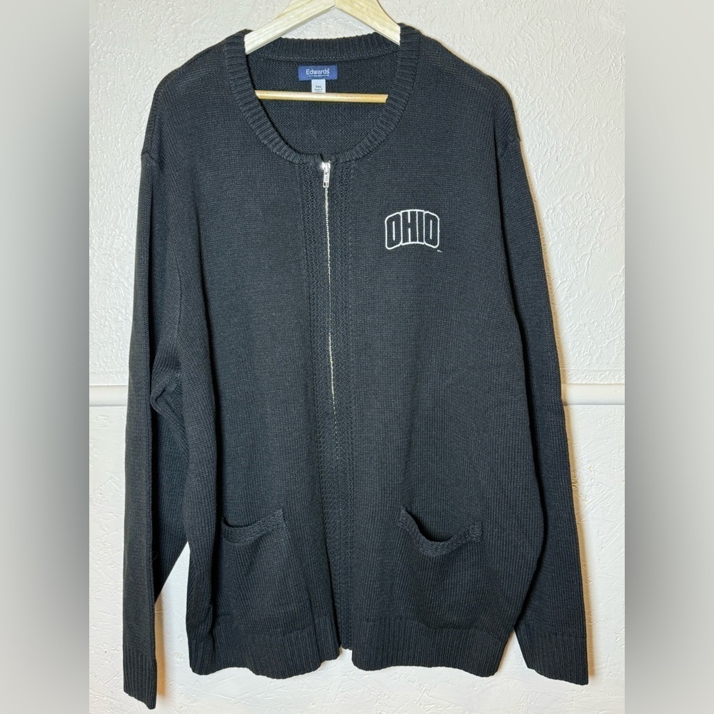 Ohio University Women’s Black Zip-Up Cardigan Sweater 3XL Like New